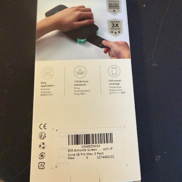 ESR 3 Pack Glass for iPhone 16 Pro Max Screen Protector New! (127) - Picture 2 of 2